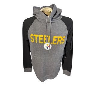 NWT MSX Michael Strahan Steelers Hoodie M Gray Black NFL Pullover